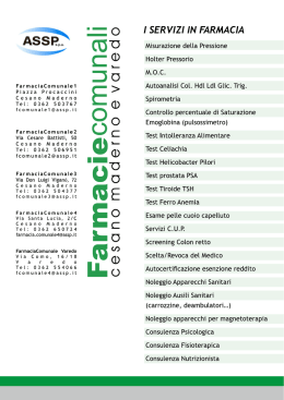 i servizi in farmacia