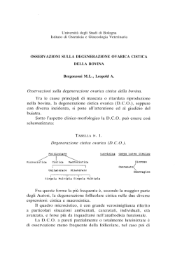 Osservazioni sulla degenerazione ovarica cistica della bovina