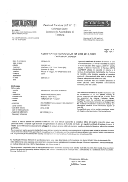 TARATURA del 21-02-2014 valida per un anno