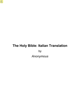 The Holy Bible: Italian Translation