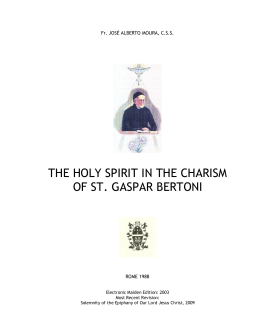 The Holy Spirit in the Charism of St. Gaspar Bertoni