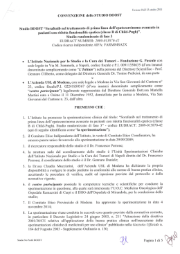 Studio BOOST &ldquo;Sorafenib nel trattamento di prima linea dell