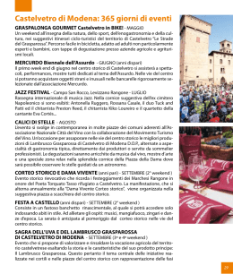 Castelvetro di Modena: 365 giorni di eventi