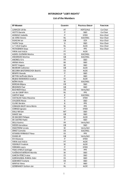 INTERGROUP "LGBTI RIGHTS" List of the Members