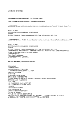 Svolgimento didattico 5^A
