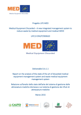 Progetto LIFE‐MED Medical Equipment Discarded – A new