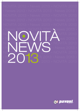 NOVITÀ 2013 • News 2013 • NOVITÀ 2013 • News 2013