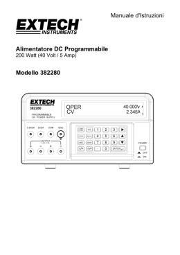 Manuale d`Istruzioni Alimentatore DC Programmabile Modello 382280