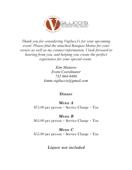 Thank you for considering Vigilucci`s for your upcoming event