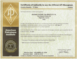 Certificate of Authority to use the Official API Monogram