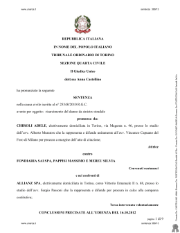 Tribunale di Torino, sez. IV civile, GU Castellino