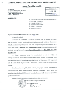 &ldquo;`"` CONSIGLIO DELL`ORDINE DEGLI AVVOCATI DI LANUSEI