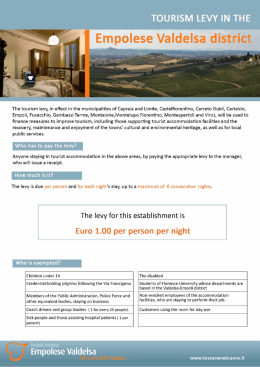TOURISM LEVY IN THE