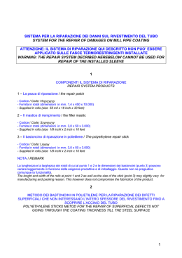 sistema per la riparazione dei danni sul rivestimento del tubo