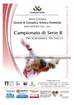 Programma Serie B Artistica Femminile 2015-2016