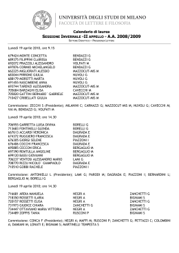 Calendario tesi sessione invernale II appello 2008