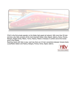 ITALO is the first private operator on the Italian high speed