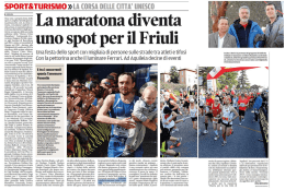 La maratona diventa uno spot per il Friuli