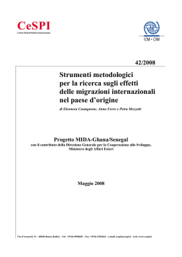 Strumenti metodologici per la ricerca sugli effetti delle