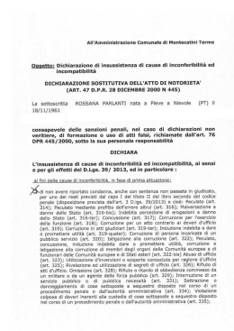 incompatibilit&agrave; - Comune di Montecatini Terme