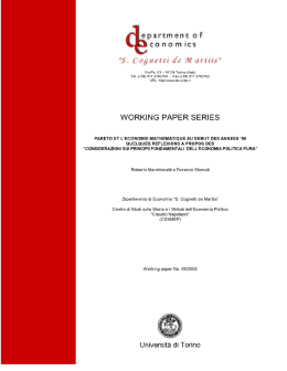 Pareto et l`&eacute;conomie math&eacute;matique au d&eacute;but des ann&eacute;es