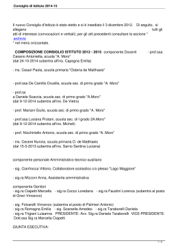 Consiglio di Istituto 2014-15