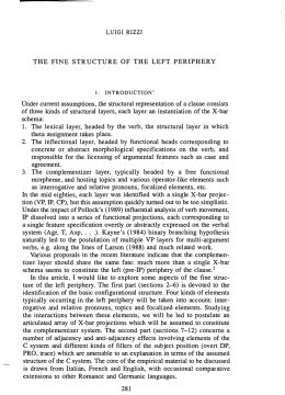 The fine structure of the left periphery