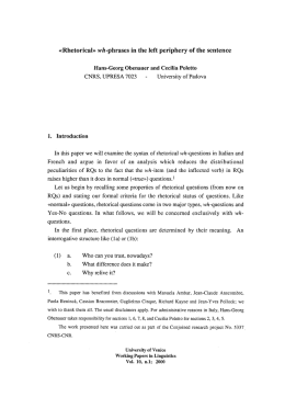 the left periphery of the sentence