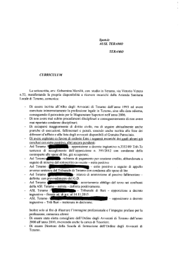 Spett. le A USL TERAMO TERAMO C URRIC UL UM