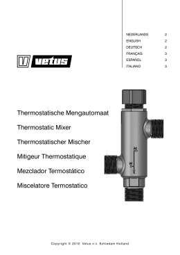 Thermostatische Mengautomaat Thermostatic Mixer