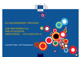 EU ENLARGEMENT PROCESS: THE INSTRUMENT for PRE