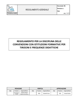Regolamento per tirocini e allegati