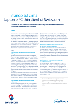 Bilancio sul clima Laptop e PC thin client di Swisscom