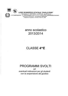 Programmi svolti a.s.2013-2014 4E