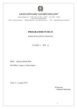 PROGRAMMI SVOLTI - Liceo classico "Jacopo Stellini"