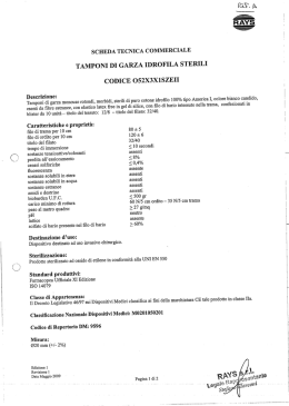 tamponi di garza idrofila sterili codice 052x3xiszeii