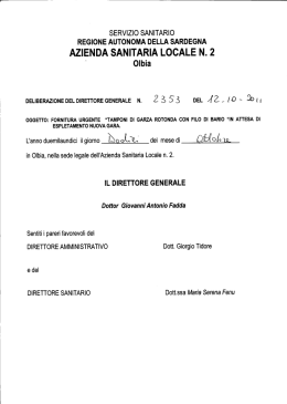 Delibera n. 2353 del 12 ottobre 2011