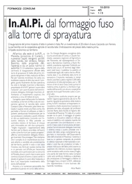 In.Al.Pi. dal formaggio fuso alla torre di sprayatura