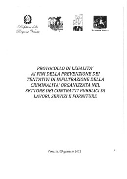 Protocollo di legalità - Unione Comuni "Colli Berici