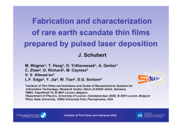 J. Schubert "PLD of rare earth oxides" - MDM-CNR
