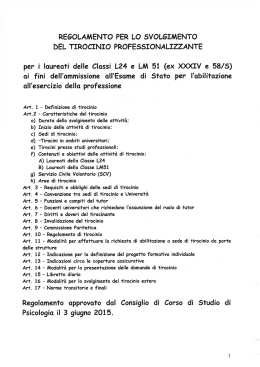 DEL TIROCINIO PROFESSIONALIZZANTE