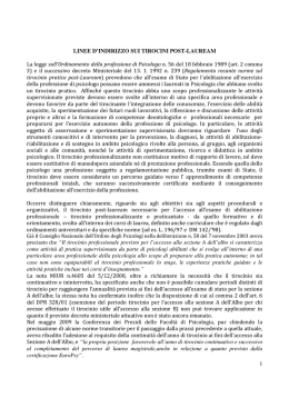 linee di indirizo sul tirocinio professionalizzante approvate dal CNOP