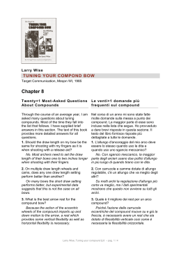 L. Wise, Tuning Your Comound Bow, 1985 (Pdf 120KB)