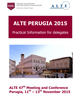 ALTE PERUGIA 2015 - Università per Stranieri di Perugia