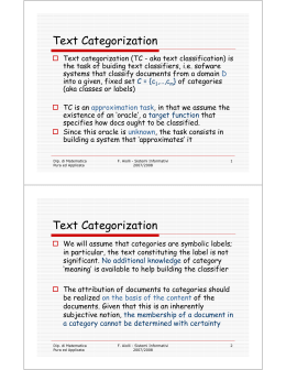 Text Categorization Text Categorization