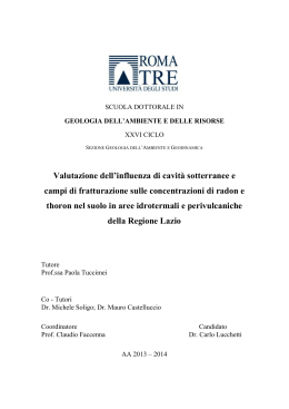 Valutazione dell`influenza di cavit&agrave; sotterranee e campi di