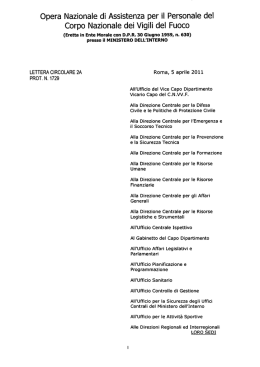 Lettera Circolare Estate 2011 - Coordinamento Nazionale Vigili del