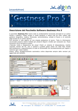 Descrizione del Pacchetto Software Gestness Pro 5