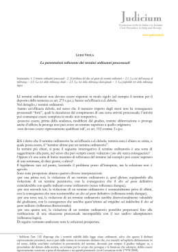 La perentoriet&agrave; tollerante dei termini ordinatori