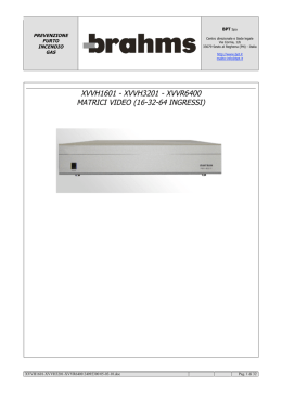 XVVH1601 - XVVH3201 - XVVR6400 MATRICI VIDEO (16-32